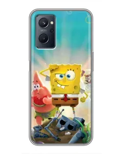 Чехол для Realme 9i с картинкой «Спанч Боб победитель»