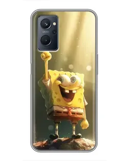 Чехол для Realme 9i с картинкой «Сияющий Спанч Боб»