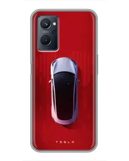 Чохол для Realme 9i з картинкою «Tesla Top View»