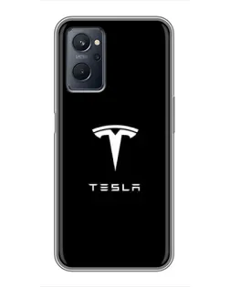 Чохол для Realme 9i з картинкою «Tesla White Logo»
