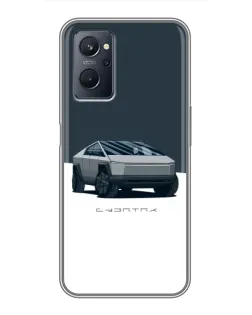 Чохол для Realme 9i з картинкою «Сріблястий Cybertruck Tesla»