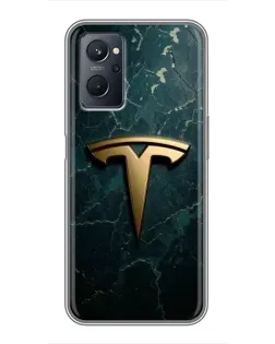 Чохол для Realme 9i з картинкою «Мармурова Tesla Gold»