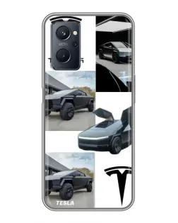 Чохол для Realme 9i з картинкою «Колаж Cybertruck Tesla»