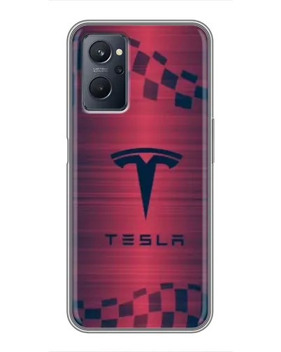 Чохол для Realme 9i з картинкою «Тесла червоний карбон» Чохол для Realme 9i з картинкою «Тесла червоний карбон»