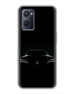 Чехол для Realme 9i с картинкой «Mercedes — силуэт авто»
