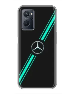 Чехол для Realme 9i с картинкой «Спортивные линии Mercedes»