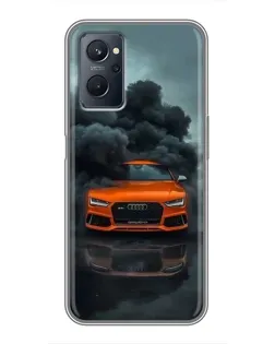 Чохол для Realme 9i з картинкою «Audi у хмарах диму»