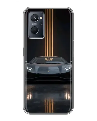 Чехол для Realme 9i с картинкой «Lamborghini золотые линии»