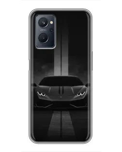 Чехол для Realme 9i с картинкой «Lamborghini симметрия дорог»