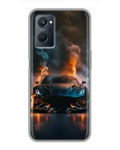 Чехол для Realme 9i с картинкой «Lamborghini дымная эстетика»