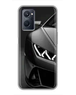 Чехол для Realme 9i с картинкой «Lamborghini фары детализация»