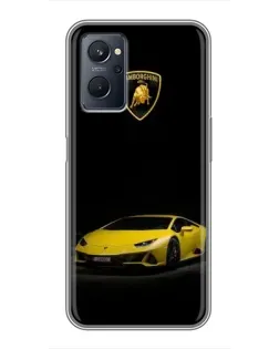 Чехол для Realme 9i с картинкой «Lamborghini желтый акцент»