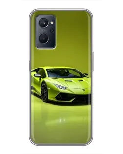 Чехол для Realme 9i с картинкой «Салатовый Lamborghini Huracan»