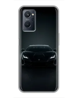 Чехол для Realme 9i с картинкой «Черный Lamborghini Aventador»