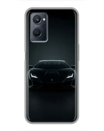 Чехол для Realme 9i с картинкой «Черный Lamborghini Aventador»
