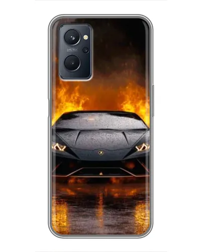 Чехол для Realme 9i с картинкой «Lamborghini в огне»