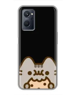 Чехол для Realme 9i с картинкой «Пушин на черном»