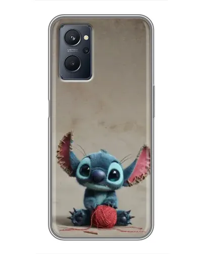 Чехол для Realme 9i с картинкой «Стич на коричневом фоне»