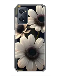 Чехол для Realme 9i с картинкой «Белые маргаритки макро»