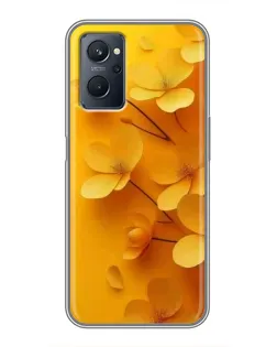 Чехол для Realme 9i с картинкой «Золотые лепестки»