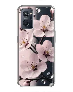 Чехол для Realme 9i с картинкой «Нежная сакура и капли»