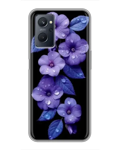 Чехол для Realme 9i с картинкой «Фиолетовые цветы с росою» Чехол для Realme 9i с картинкой «Фиолетовые цветы с росою»