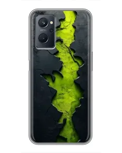 Чохол для Realme 9i з картинкою «Салатовий розлом скелі»