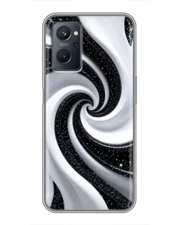 Чохол для Realme 9i з картинкою «Чорно-біла спіраль»