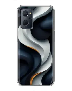 Чохол для Realme 9i з картинкою «Об'ємні чорно-білі стрічки»
