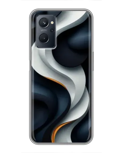 Чохол для Realme 9i з картинкою «Об'ємні чорно-білі стрічки»