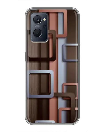 Чохол для Realme 9i з картинкою «Коричневі об'ємні квадрати»