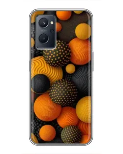 Чохол для Realme 9i з картинкою «Об'ємні помаранчеві сфери»