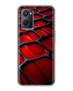 Чохол для Realme 9i з картинкою «Червона глянцева сітка»