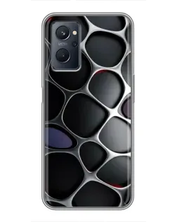 Чохол для Realme 9i з картинкою «Об'ємна темна решітка»