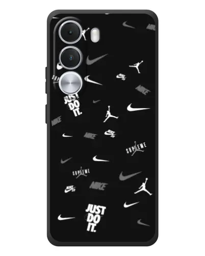 Чехол для Realme C100i с картинкой «Nike Black Pattern»