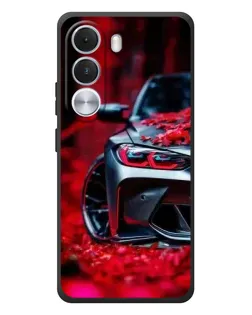Чохол для Realme C100i з картинкою «Спортивна BMW та квіти»