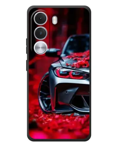 Чохол для Realme C100i з картинкою «Спортивна BMW та квіти»