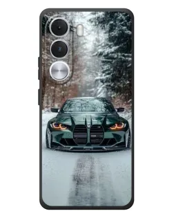 Чохол для Realme C100i з картинкою «BMW у зимовому лісі»