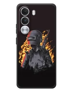 Чохол для Realme C100i з картинкою «PUBG — вогняний силует»