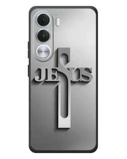 Чохол для Realme C100i з картинкою «Металевий хрест Jesus»