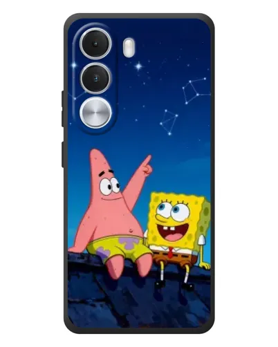 Чохол для Realme C100i з картинкою «Губка Боб та Патрік вночі»