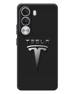 Чохол для Realme C100i з картинкою «Сталевий логотип Tesla»