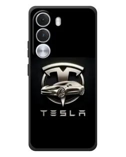 Чохол для Realme C100i з картинкою «Tesla — срібне авто»