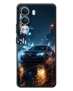 Чехол для Realme C100i с картинкой «Ночной город и Audi»