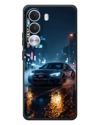 Чехол для Realme C100i с картинкой «Ночной город и Audi»