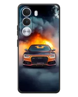 Чехол для Realme C100i с картинкой «Audi в огненном дыму»