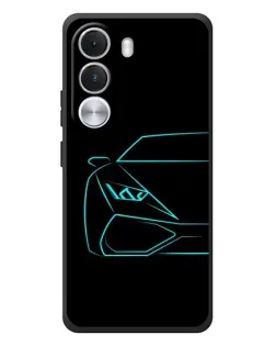 Чохол для Realme C100i з картинкою «Блакитний силует Lamborghini»