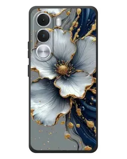 Чехол для Realme C100i с картинкой «Белый цветок и золотой флюид»