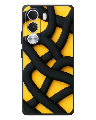 Чохол для Realme C100i з картинкою «Чорне жовте переплетення» Чохол для Realme C100i з картинкою «Чорне жовте переплетення»