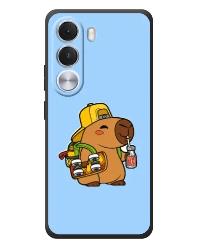Чехол для Realme C100i с картинкой «Капибара на скейте»